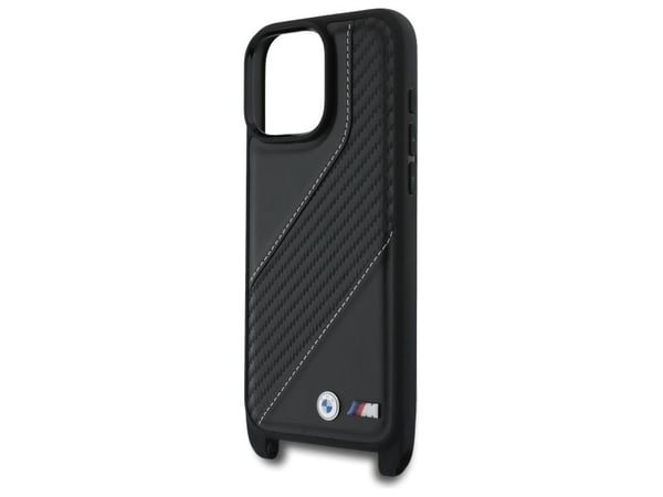 Deklas BMW BMHCP16X23PSCCK iPhone 16 Pro Max 6.9" juoda/juodas kovakotelo M Edition Carbon Stripe & hihna