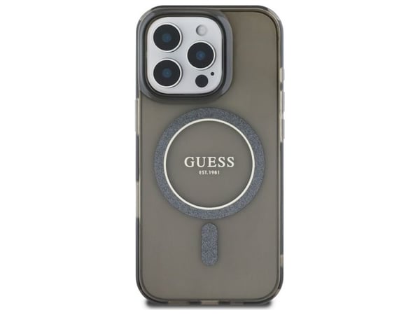 Dėklas Guess GUHMP16XHFGEREK iPhone 16 Pro Max 6.9" juoda/juodas kovakotelo IML Glitter Circle MagSafe IML Glitter Circle MagSafe