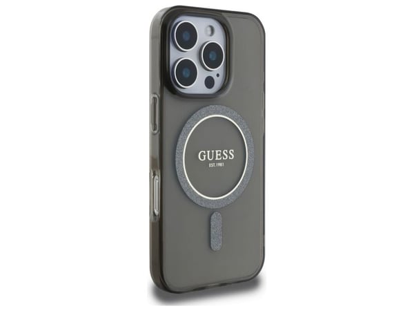 Dėklas Guess GUHMP16XHFGEREK iPhone 16 Pro Max 6.9" juoda/juodas kovakotelo IML Glitter Circle MagSafe IML Glitter Circle MagSafe