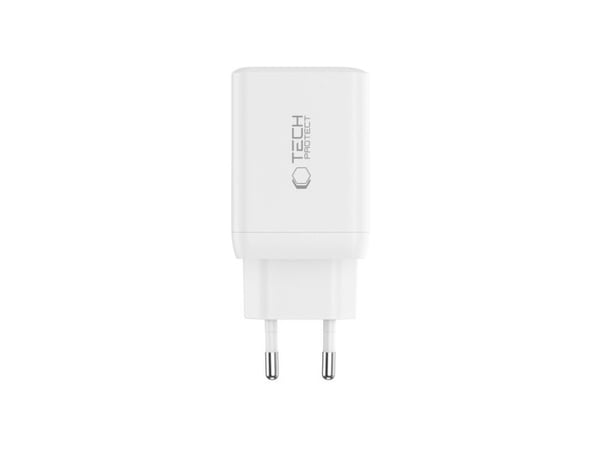 Tech-Protect NC45W-GAN-laddare 45 W, 2x USB-C, GaN, vit