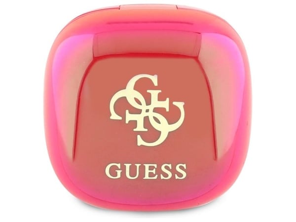 Guess Bluetooth-hodetelefoner GUTWSJ144ESF TWS + ladestasjon fuchsia/fuchsia iriserende, 4G trykt logo