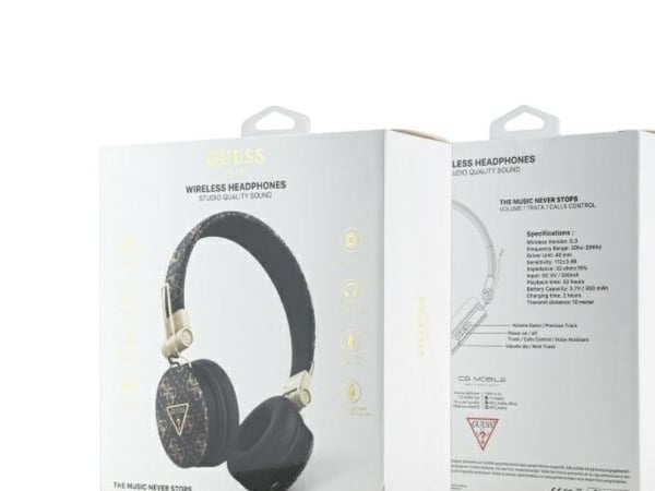 Guess ausinės Bluetooth ENC GUBH70E4PTMK juodos spalvos 4G Triangle Round Shape