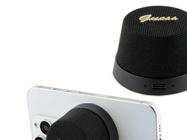 Guess Bluetooth-högtalare GUWSC3ALSMK högtalarställ svart/mörk magnetisk script metall