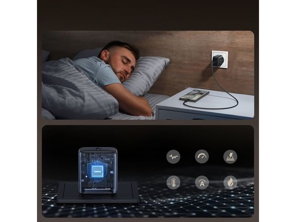 Joyroom JR-TCG13 45W USB-C GaN vegglader, sort