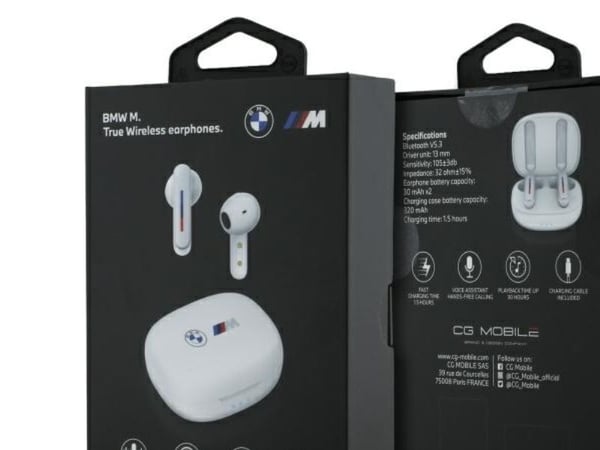 BMW Printed Logos - TWS ENC Bluetooth-kuulokkeet + latauskotelo (valkoinen)