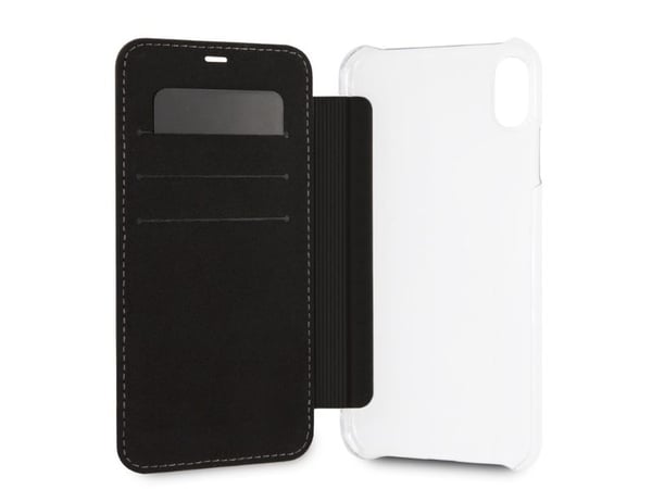 BMW BMTRBKI65PUCARTCBKApple iPhone XS Max bok telefonveske svart Carbon Tricolor Stripe