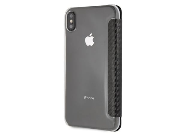 BMW BMTRBKI65PUCARTCBKApple iPhone XS Max bok telefonveske svart Carbon Tricolor Stripe