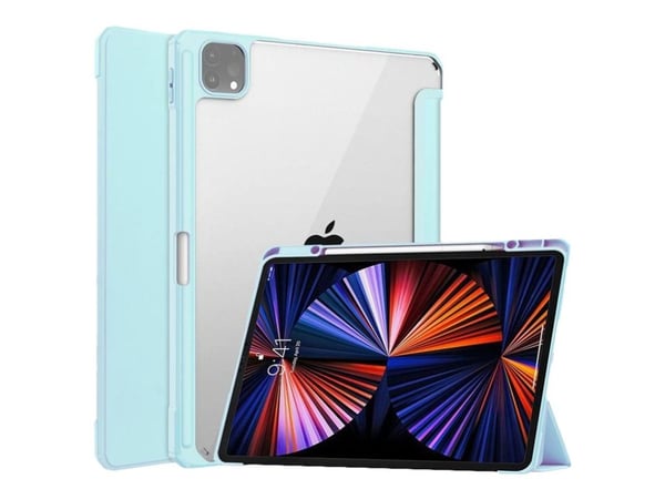CoreParts - Vikbart fodral för surfplatta - tri-fold, built-in S Pen holder, auto-wake function - termoplastisk polyuretan (TPU) - transparent, sky...