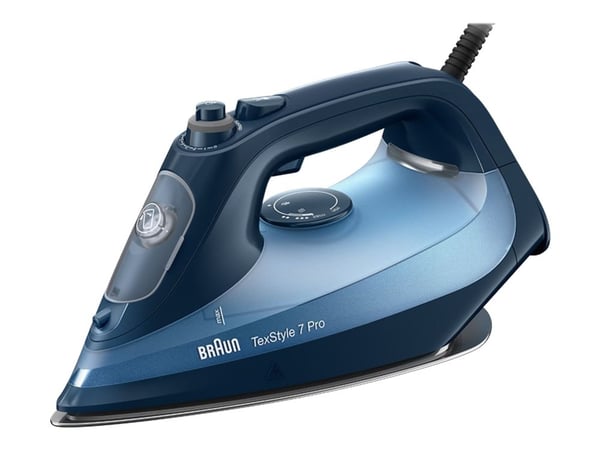 Braun TexStyle 7 Pro SI 7160 - Dampstrykejern med automatisk slukking - såleplate: EloxalPlus FreeGlide 3D - 3000 W - blå
