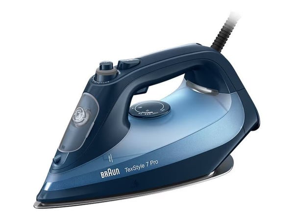 Braun TexStyle 7 Pro SI 7160 - Dampstrykejern med automatisk slukking - såleplate: EloxalPlus FreeGlide 3D - 3000 W - blå