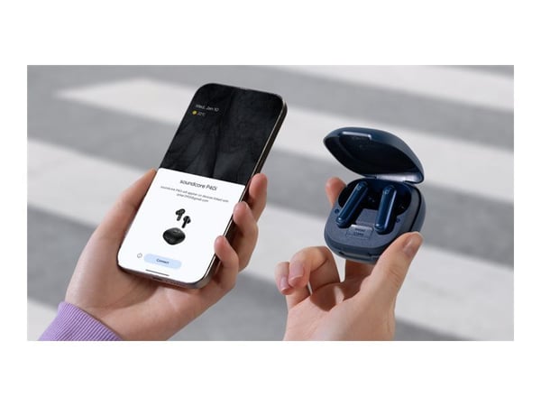 Soundcore P40i - True wireless-hörlurar med mikrofon - inuti örat - Bluetooth - aktiv brusradering - marinblå