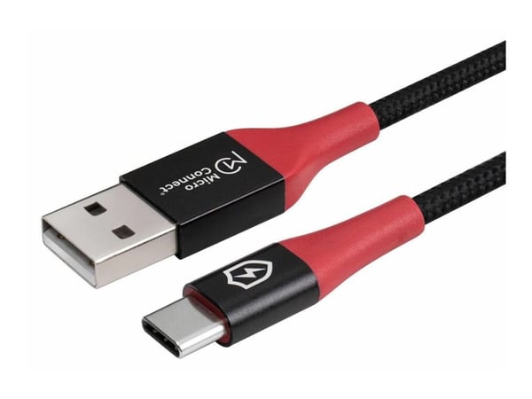 MicroConnect - USB-kabel - USB (hann) til USB-C (hann) - 5 V - 3 A - 1.5 m - Safe Charge, Data Blocker - svart, rød MicroConnect - USB-kabel - USB (hann) til USB-C (hann) - 5 V - 3 A - 1.5 m - Safe Charge, Data Blocker - svart, rød