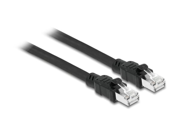Delock - Patch-kabel - RJ-45 (hane) till RJ-45 (hane) - 3 m - 7.7 mm - F/UTP (folieöverdraget oskärmat tvinnat par) - CAT 6a - halogenfri - svart