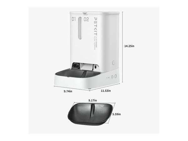 PETKIT YumShare Dual-hopper - Matare - automatisk - för katter, hundar