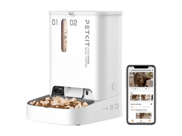 PETKIT YumShare Dual-hopper - Matare - automatisk - för katter, hundar
