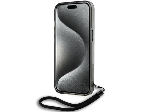 Mobilskal Karl Lagerfeld IML Mono KL Pattern & Cord till iPhone 15 / 14 / 13 - svart