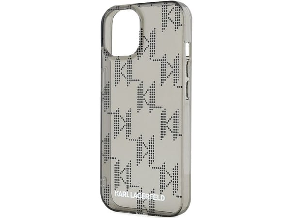 Mobilskal Karl Lagerfeld IML Mono KL Pattern & Cord till iPhone 15 / 14 / 13 - svart