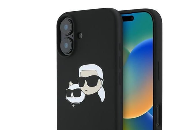 Karl Lagerfeld KLHMP16MSKCHPPLK till Apple iPhone 16 Plus 6,7" svart silikonskal med dubbla motiv