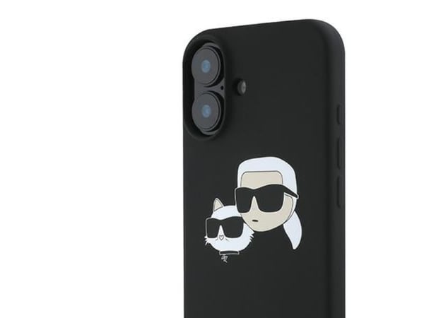 Karl Lagerfeld KLHMP16MSKCHPPLK till Apple iPhone 16 Plus 6,7" svart silikonskal med dubbla motiv