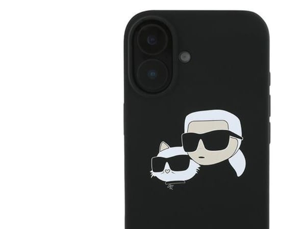 Karl Lagerfeld KLHMP16MSKCHPPLK till Apple iPhone 16 Plus 6,7" svart silikonskal med dubbla motiv
