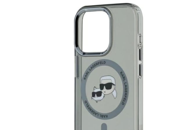 Karl Lagerfeld KLHMP15LHLSKCK hardt deksel til Apple iPhone 15 Pro 6,1" svart IML Metal Karl&Choupette Hea