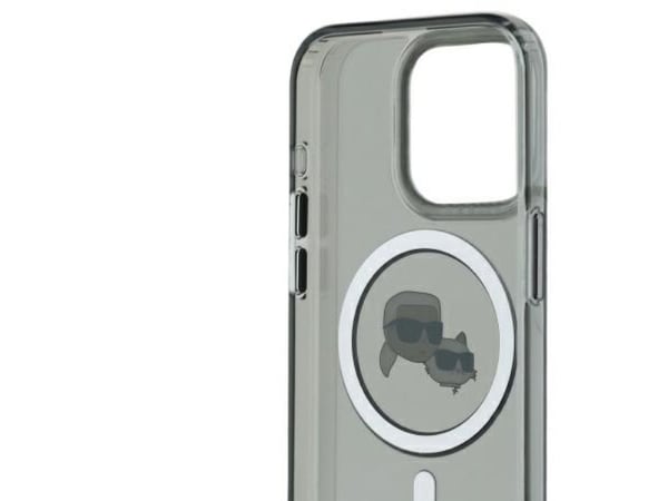 Karl Lagerfeld KLHMP15LHLSKCK hardt deksel til Apple iPhone 15 Pro 6,1" svart IML Metal Karl&Choupette Hea
