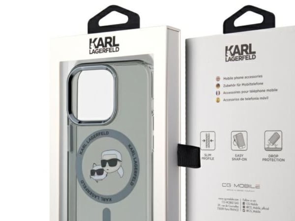 Karl Lagerfeld KLHMP15LHLSKCK hardt deksel til Apple iPhone 15 Pro 6,1" svart IML Metal Karl&Choupette Hea