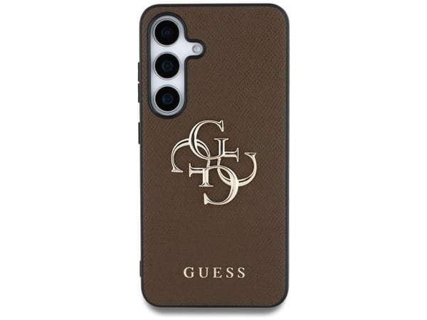 GUESS mobilskal för Samsung Galaxy S25 Plus GUHCS25MPGT4MBW (PU präglad Big 4G och klassisk logotyp) brun