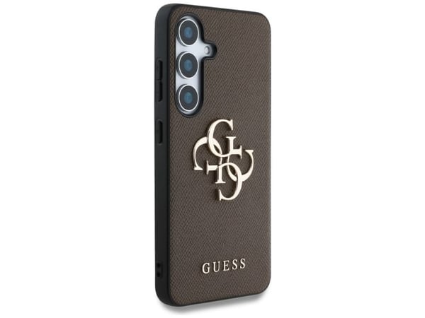 GUESS mobilskal för Samsung Galaxy S25 Plus GUHCS25MPGT4MBW (PU präglad Big 4G och klassisk logotyp) brun