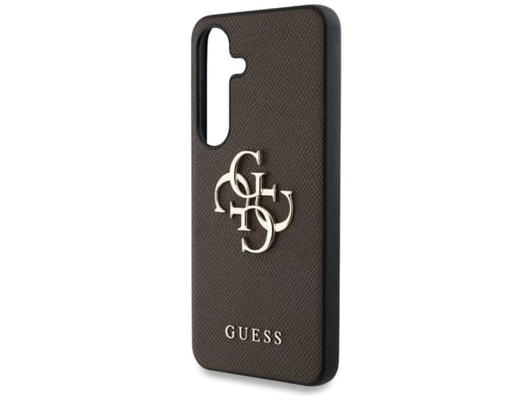 GUESS tapauksessa SAMSUNG S25 Plus GUHCS25MPGT4MBW (PU rakeinen suuri 4G ja klassinen logo) ruskea