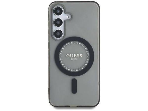Guess Strassit Painettu Classic Logo MagSafe Samsung Galaxy S25 puhelimen tapauksessa musta musta
