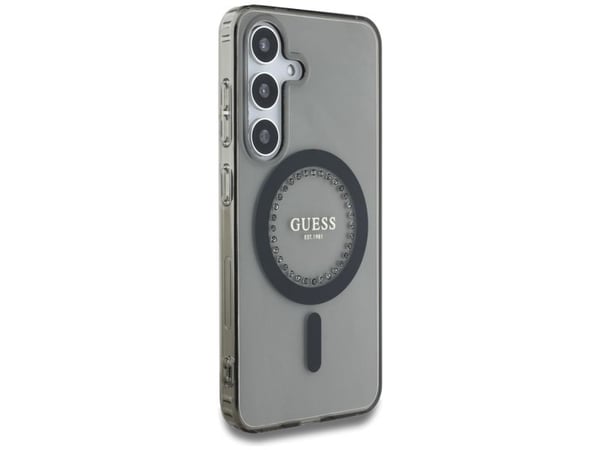 Guess Strassit Painettu Classic Logo MagSafe Samsung Galaxy S25 puhelimen tapauksessa musta musta