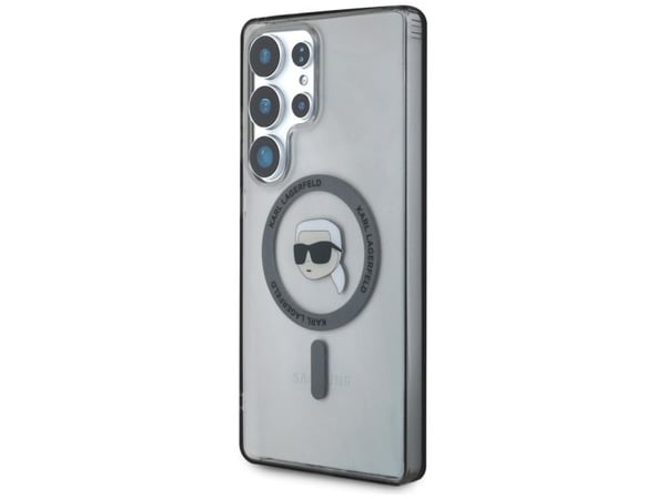 Karl Lagerfeld Button Karl Head Painettu Logo MagSafe Case Samsung Galaxy S25 Ultra musta