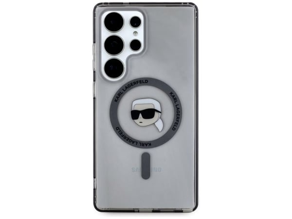 Karl Lagerfeld Button Karl Head Painettu Logo MagSafe Case Samsung Galaxy S25 Ultra musta