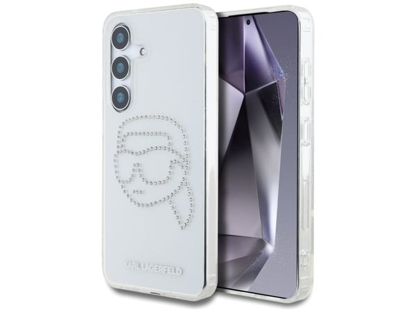Karl Lagerfeld Rhinestones Karl Head-logo deksel til Samsung Galaxy S25 i gjennomsiktig