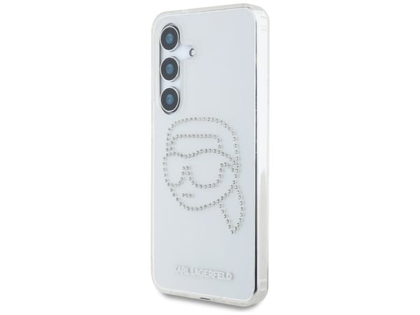 Karl Lagerfeld Rhinestones Karl Head-logo deksel til Samsung Galaxy S25 i gjennomsiktig
