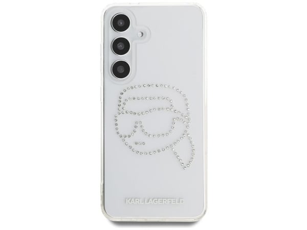 Karl Lagerfeld Rhinestones Karl Head-logo deksel til Samsung Galaxy S25 i gjennomsiktig