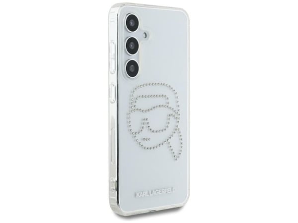Karl Lagerfeld Rhinestones Karl Head-logo deksel til Samsung Galaxy S25 i gjennomsiktig