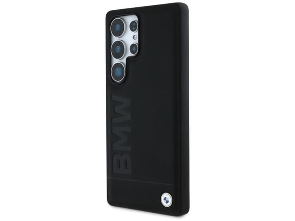 Deklas BMW i lær med tekst til Samsung Galaxy S25 Ultra, svart