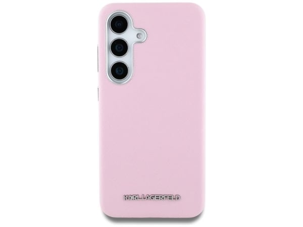 Kotelo Karl Lagerfeld Saffiano Täysin kääritty pitkänomainen metalli Logo MagSafe Samsung Galaxy S25+ puhelimen kotelo vaaleanpunainen