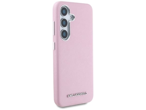 Kotelo Karl Lagerfeld Saffiano Täysin kääritty pitkänomainen metalli Logo MagSafe Samsung Galaxy S25+ puhelimen kotelo vaaleanpunainen