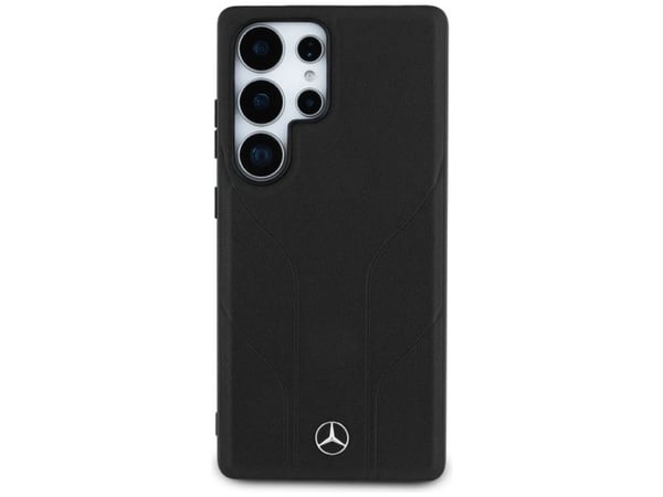 Mercedes Nahka kohokuvioitu Lines MagSafe Samsung Galaxy S25 Ultra dėklas telefonui juodos spalvos