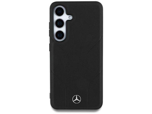 Mercedes Nahka kohokuvioitu Lines MagSafe Samsung Galaxy S25 Plus dėklas telefonui juodos spalvos