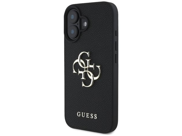 Guess PU karkaistu 4G metalli logo tapauksessa iPhone 16 musta
