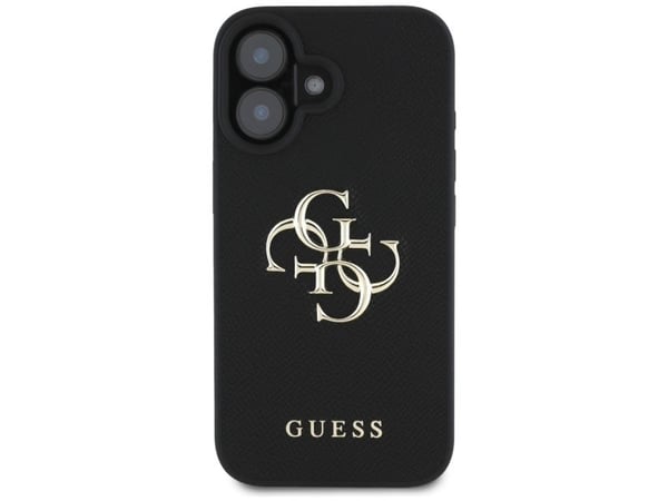 Guess PU karkaistu 4G metalli logo tapauksessa iPhone 16 musta
