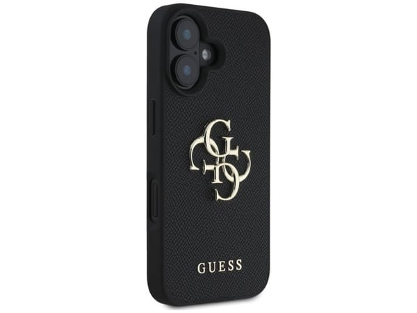Guess PU karkaistu 4G metalli logo tapauksessa iPhone 16 musta