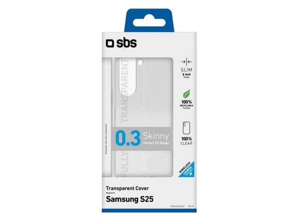 SBS TESKINSAS25T, Etui, Samsung, Galaxy S25, 15,8 cm (6.2"), Gjennomsiktig