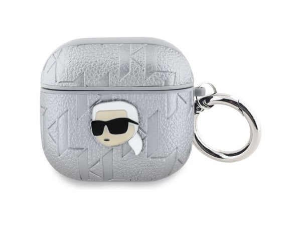 Karl Lagerfeld fodral monogram Karl Head till Apple AirPods 4 silver