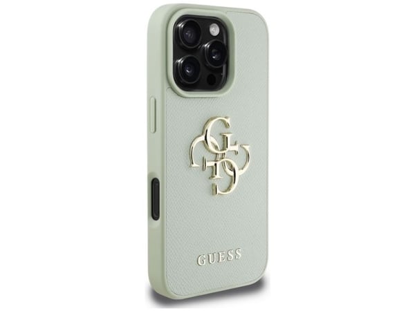 Guess Grained Big 4G Logo Small Classic Logo mobildeksel til Apple iPhone 16 Pro Max grønn