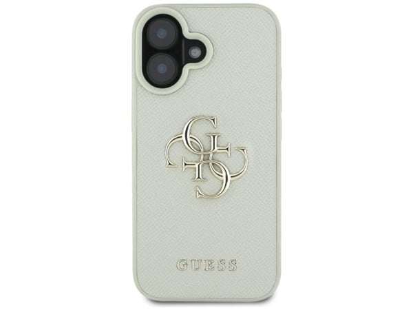 Guess Grained Big 4G Logo Small Classic Logo Apple iPhone 16 dėklas telefonui žalios spalvos